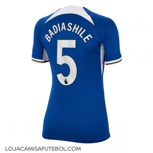 Camisa de Futebol Chelsea Benoit Badiashile #5 Equipamento Principal Mulheres 2023-24 Manga Curta